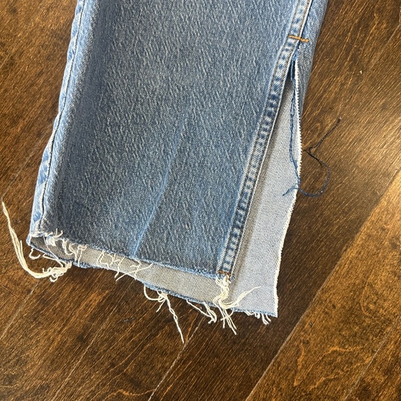 Zara Blue High Rise Slim Split Hem Flared Jeans 6164 170 427 Size US 8 - Picture 5 of 8